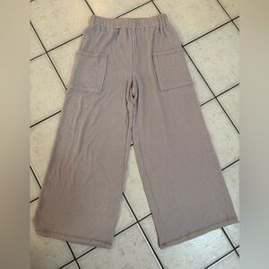 BiBi Ribbed Pants in Taupe Size Large